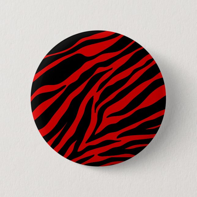 red zebra pinback button (Front)