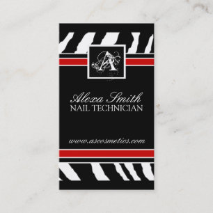 Red Zebra Print Business Card