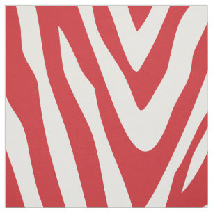 Red Zebra Print Large Scale Fabric