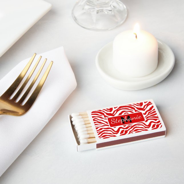 Red Zebra print Matchboxes (Insitu)
