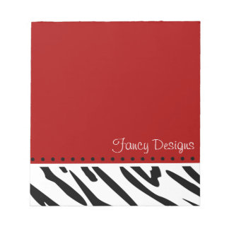 Red Zebra Print Notepad