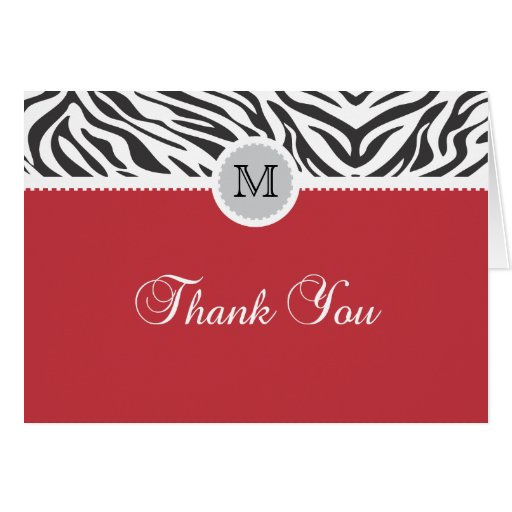 Fresh 70 Zebra Thank You Card