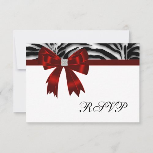Red Zebra Red Bow RSVP
