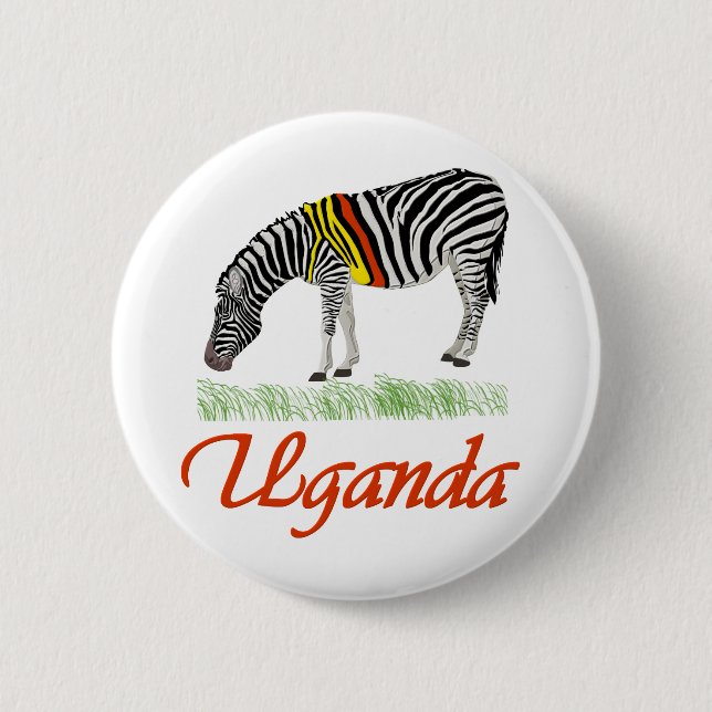 Red Zebra Series Pinback Button (Front)
