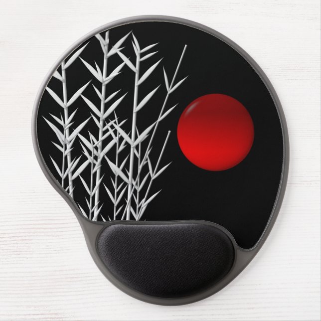 Red Zen Circle red sun symbol Gel Mouse Pad (Front)