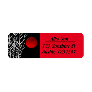 Red Zen Circle red sun symbol,personalized Label