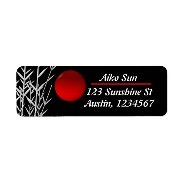 Red Zen Circle red sun symbol,personalized Label (Front)