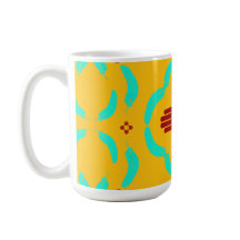 Red Zia Symbols New Mexico Turquoise Feathers