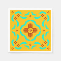 Red Zia Symbols New Mexico Turquoise Feathers