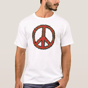 Red Zig Zag Peace Sign T-Shirt