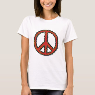 Red Zig Zag Peace Sign T-Shirt