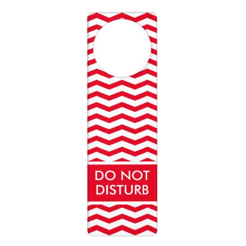 Red zig zag stripe chevron pattern Do Not Disturb Door Hanger