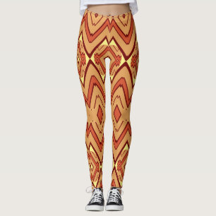 Red zigzag classic pattern "Ratti_Creative_Arts" Leggings