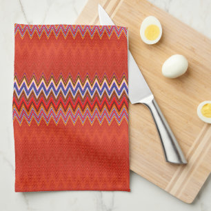 Red Zigzag  Kitchen Towel