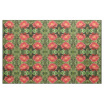 Red Zinnia Floral Patterned Fabric