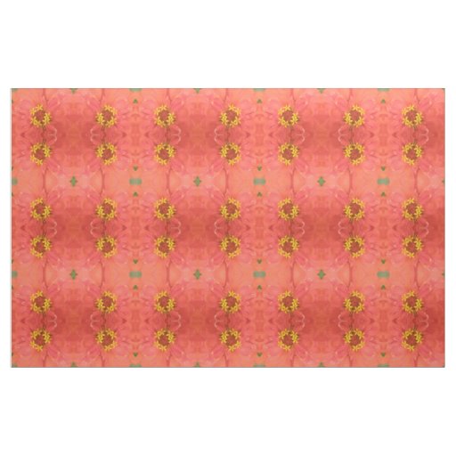Red Zinnia Macro Floral Patterned Fabric