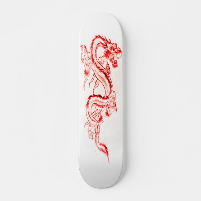 Red Zircon Dragon Skateboard Deck (Front)