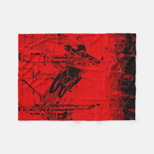 Red Zone _ BMX Street Rider  Fleece Blanket