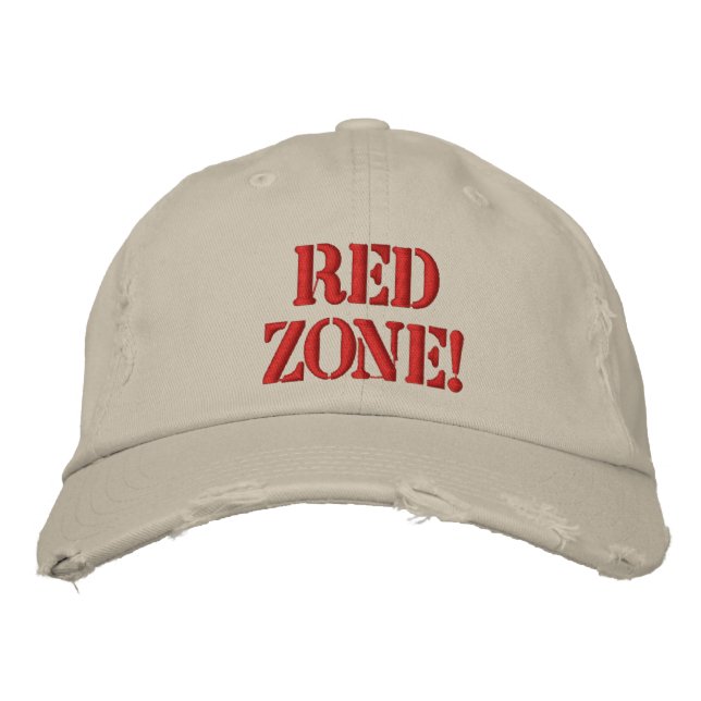 Red Zone! Embroidered Baseball Cap (Front)