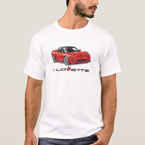 RED ZR1 Vette I LOVETTE Design T_Shirt