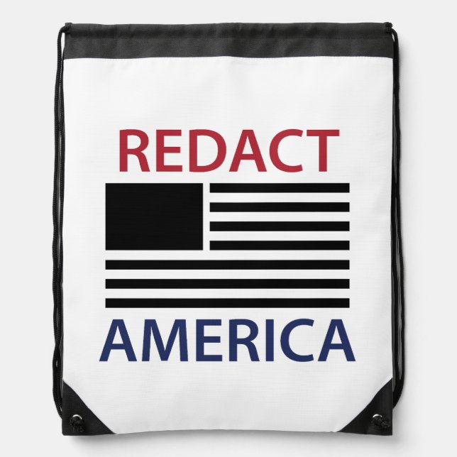 REDACT AMERICA T-Shirt Drawstring Bag (Front)