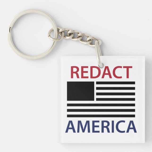 REDACT AMERICA T-Shirt Keychain (Front)
