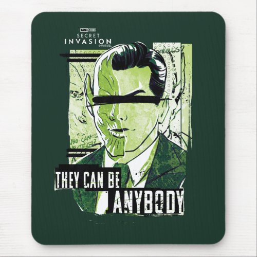 Redacted Skrull Human Collage Illustration Mouse Pad