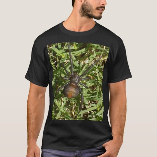 Redback Spider On Green Grass T_Shirt