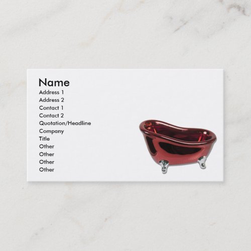 RedBathtub073110, Name, Address 1, Address 2, C... Business Card Template