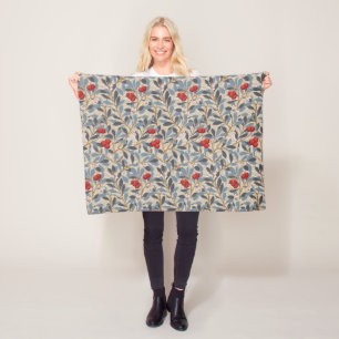 Redberry Tree, William Morris Fleece Blanket