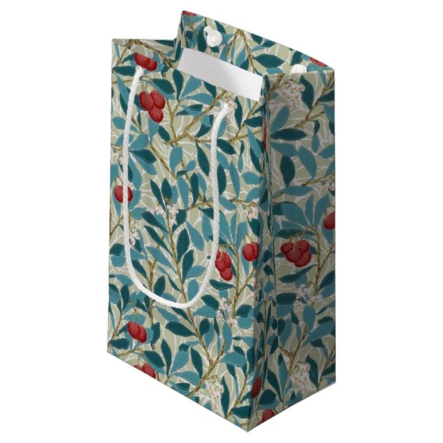 Redberry Tree, William Morris Small Gift Bag (Front Angled)