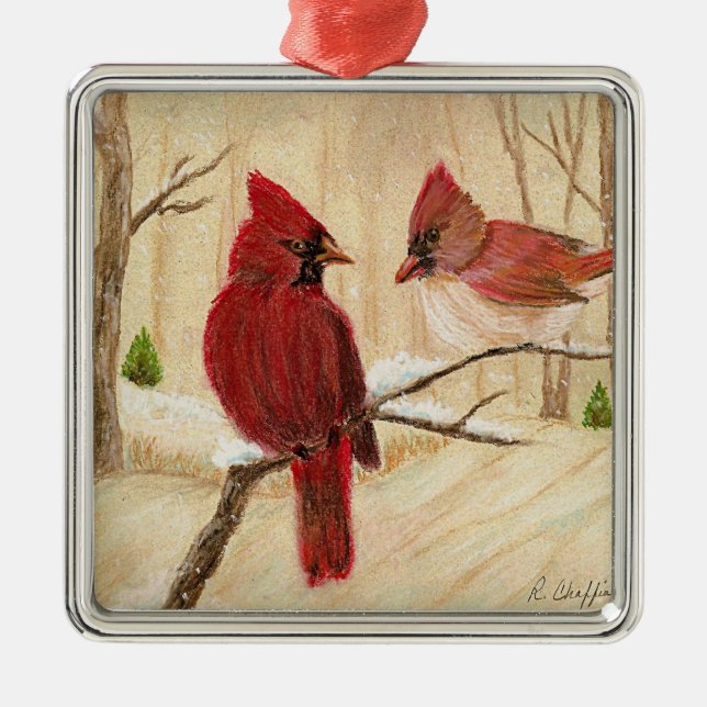 Redbirds Metal Ornament (Front)