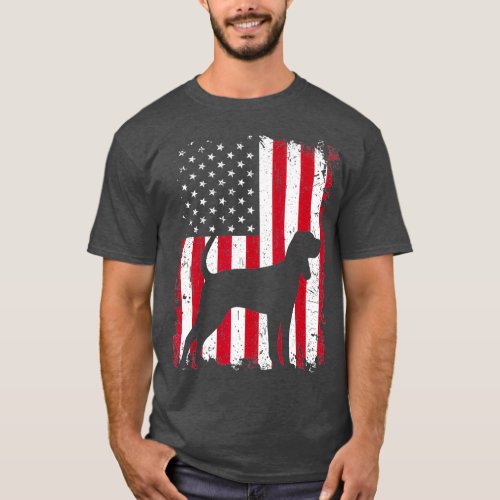 Redbone Coonhound 4th of July American  Flag T_Shirt