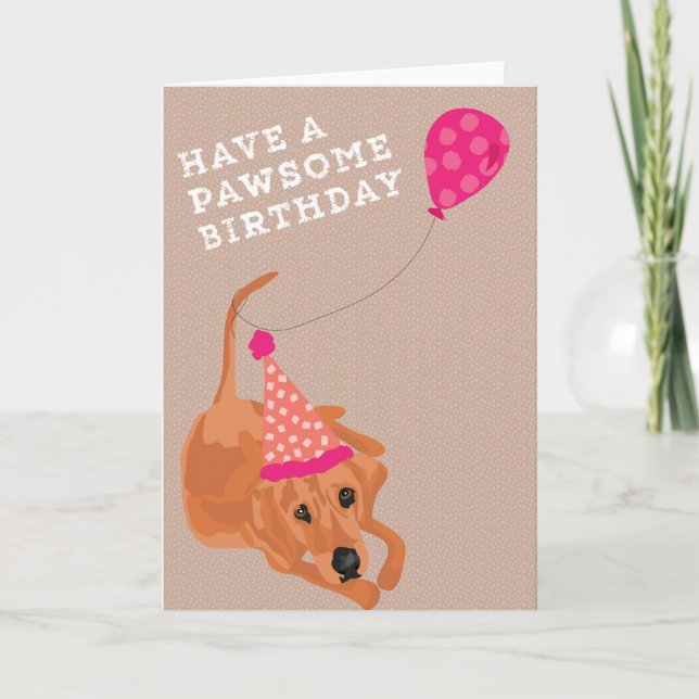 Redbone  Coonhound  Birthday Card (Front)