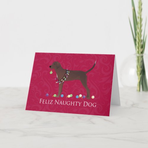 Redbone Coonhound Christmas Holiday Card