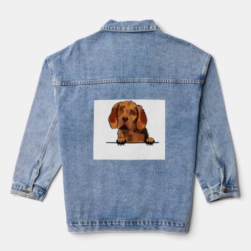 Redbone coonhound_  denim jacket