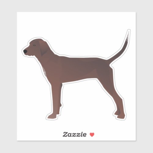 Redbone Coonhound Dog Breed Silhouette Sticker