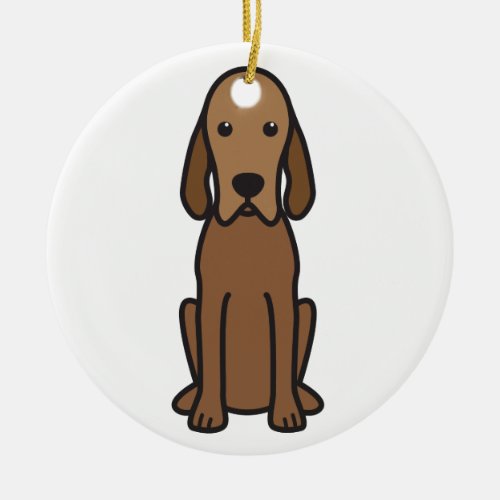 Redbone Coonhound Dog Cartoon Ceramic Ornament