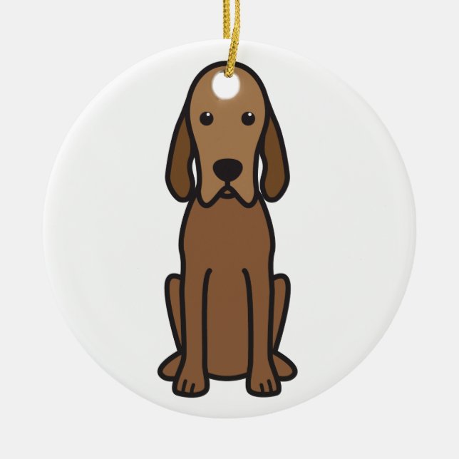Redbone Coonhound Dog Cartoon Ceramic Ornament (Front)