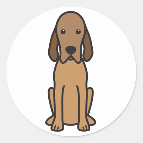 Redbone Coonhound Dog Cartoon Classic Round Sticker