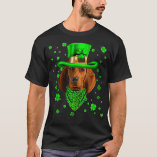 Redbone Coonhound Dog St Patricks Day Dog Hat T-Shirt