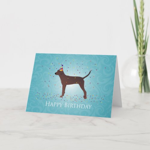 Redbone Coonhound Happy Birthday Design Card