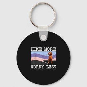 Redbone coonhound hike more worry less graphic keychain