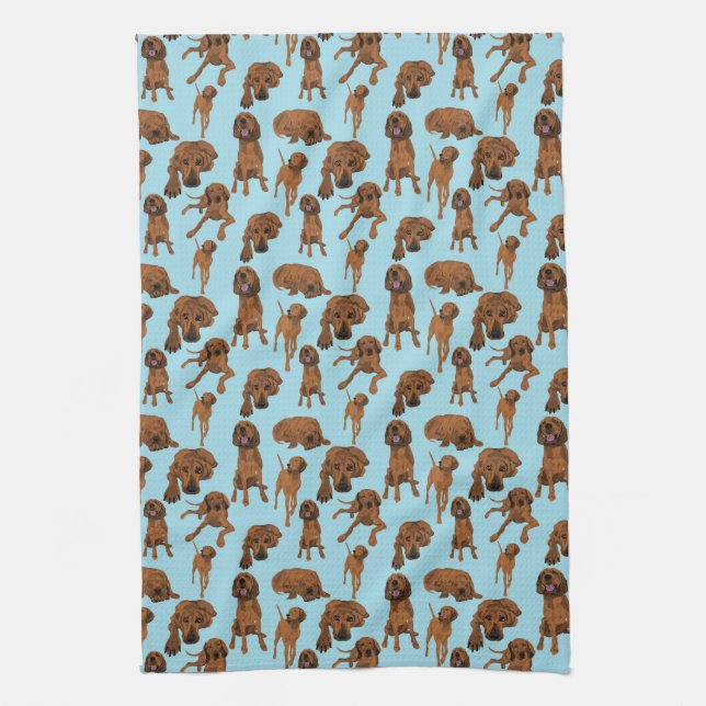 Redbone Coonhound Kitchen Towel (Vertical)