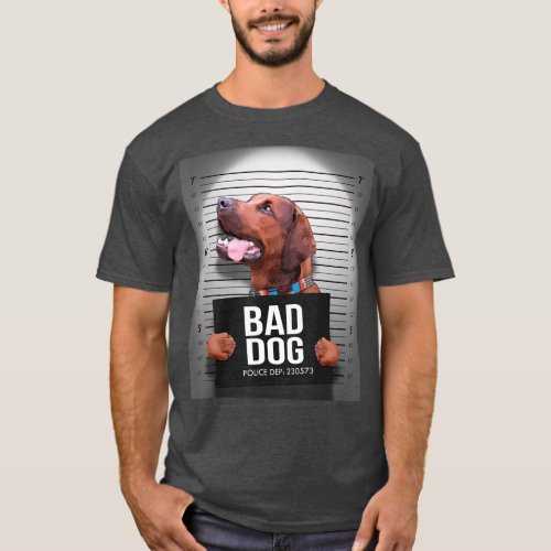 Redbone Coonhound Mugshot T_Shirt