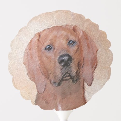 Redbone Coonhound Painting _ Cute Original Dog Art Balloon