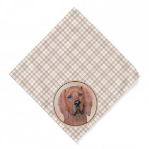 Redbone Coonhound Painting Cute Original Dog Art Bandana