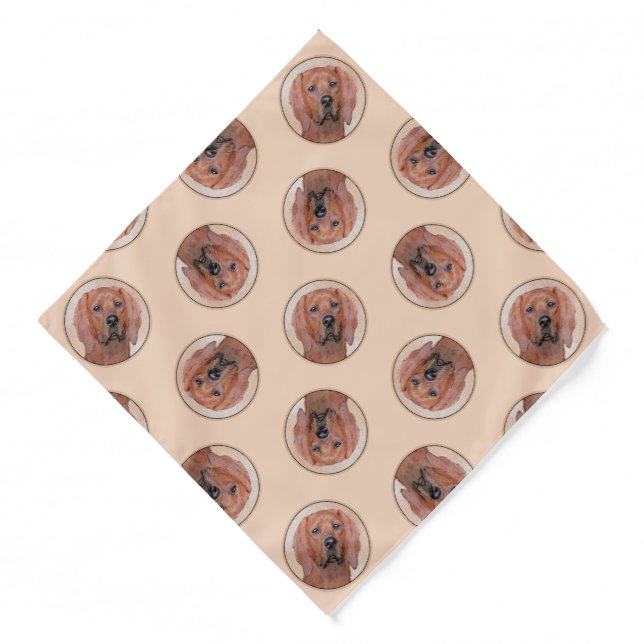 Redbone Coonhound Painting Cute Original Dog Art Bandana (Front)