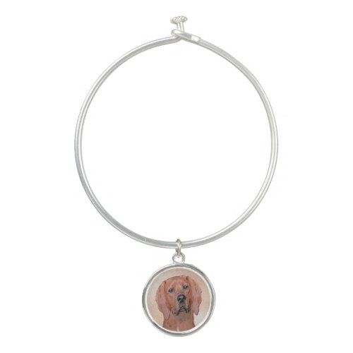 Redbone Coonhound Painting _ Cute Original Dog Art Bangle Bracelet