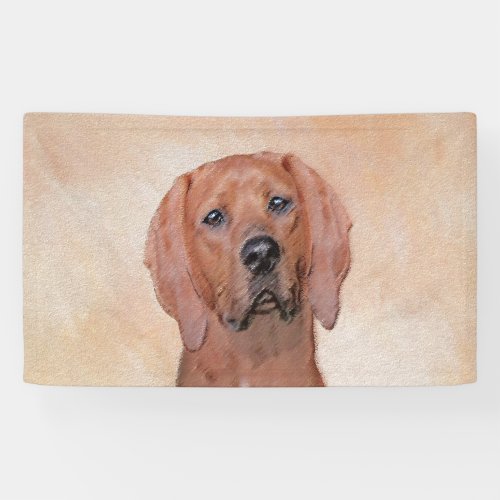 Redbone Coonhound Painting _ Cute Original Dog Art Banner